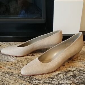 LIZ CLAIBORNE Vintage 2000 Dandy Flax Linen Pump 8Narrow NWT